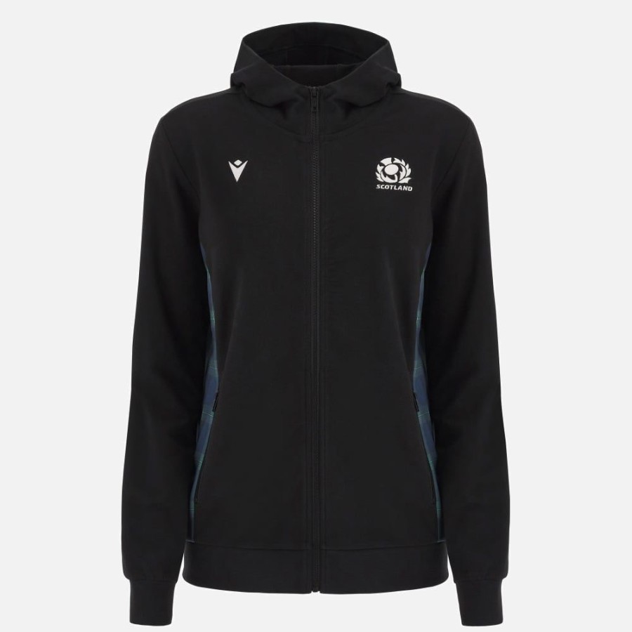 Tenues De Match Officielles Macron Ecosse Rugby | Sweatshirt Travel Avec Fermeture Eclair Integrale Pour Femme Ecosse Rugby 2023/24