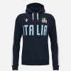 Tenues De Match Officielles Macron Federation Italienne De Rugby | Sweat-Shirt Travel Avec Fermeture Eclair Integrale Adulte Italia Rugby 2023/24