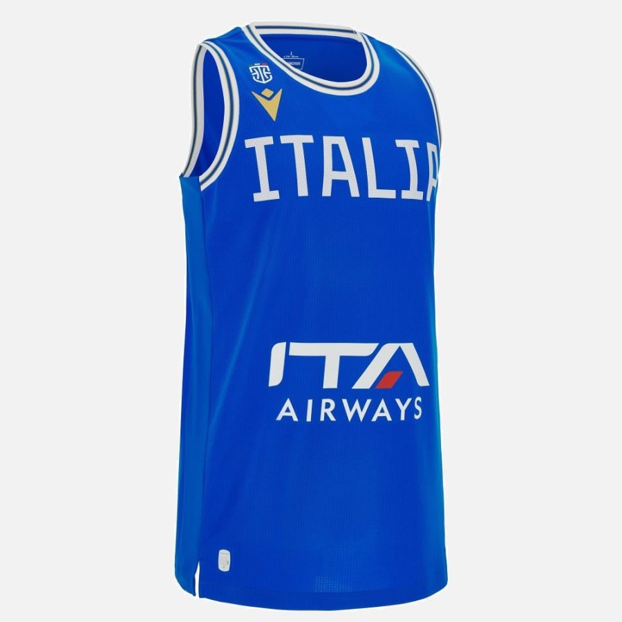 Tenues De Match Officielles Macron Italbasket | Debardeur A Domicile Adulte Italbasket Coupe Du Monde 2023