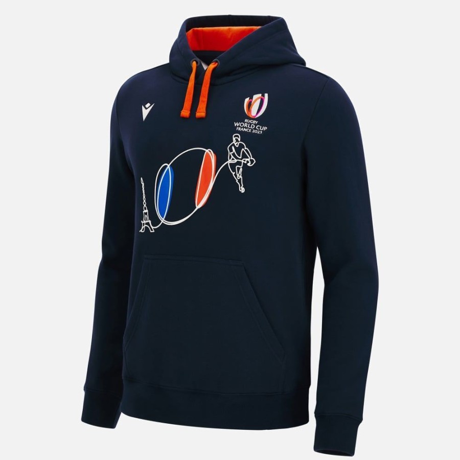 Tenues De Match Officielles Macron Rugby World Cup France 2023 | Sweat A Capuche En Coton Adulte Rugby World Cup 2023