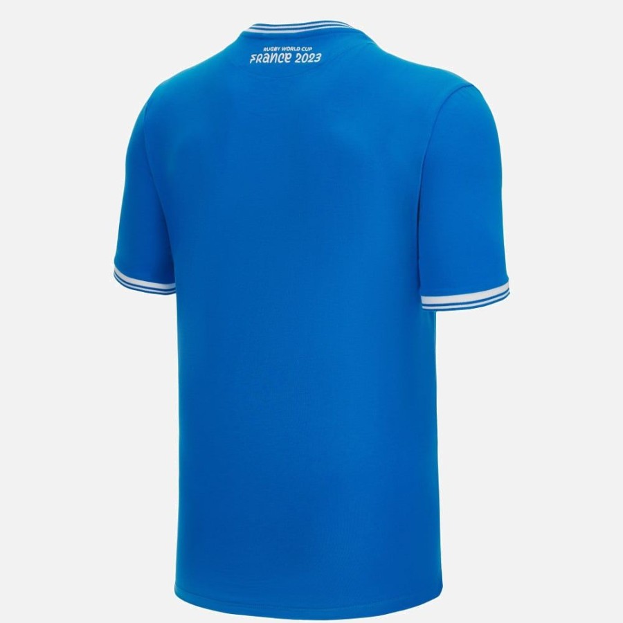 Tenues De Match Officielles Macron Federation Italienne De Rugby | T-Shirt Officiel En Polycotton Adulte Rugby World Cup 2023 Italia Rugby