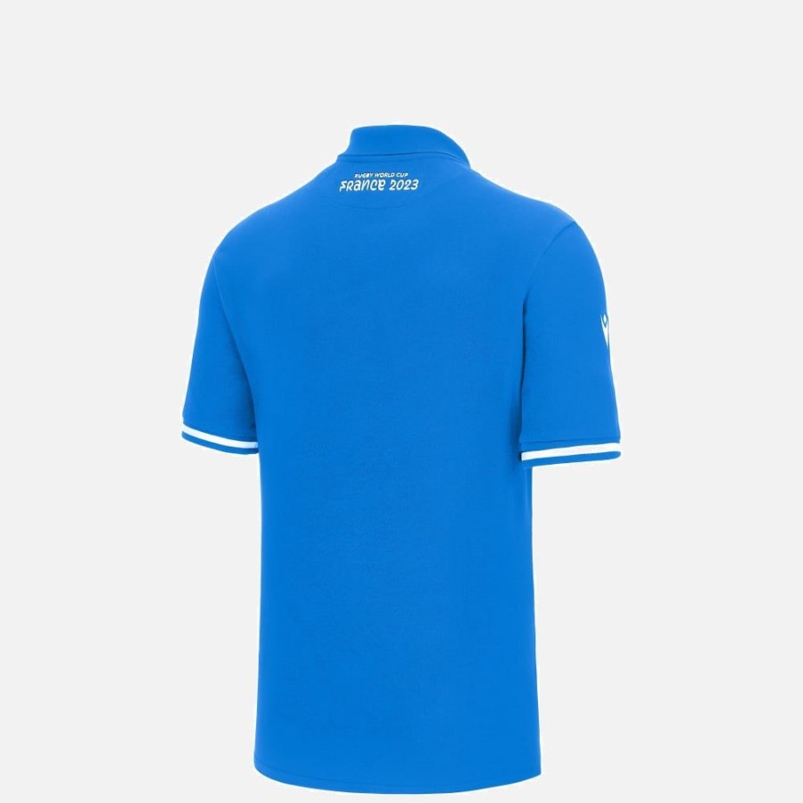 Tenues De Match Officielles Macron Federation Italienne De Rugby | Polo Officiel En Polycotton Enfant Rugby World Cup 2023 Italia Rugby