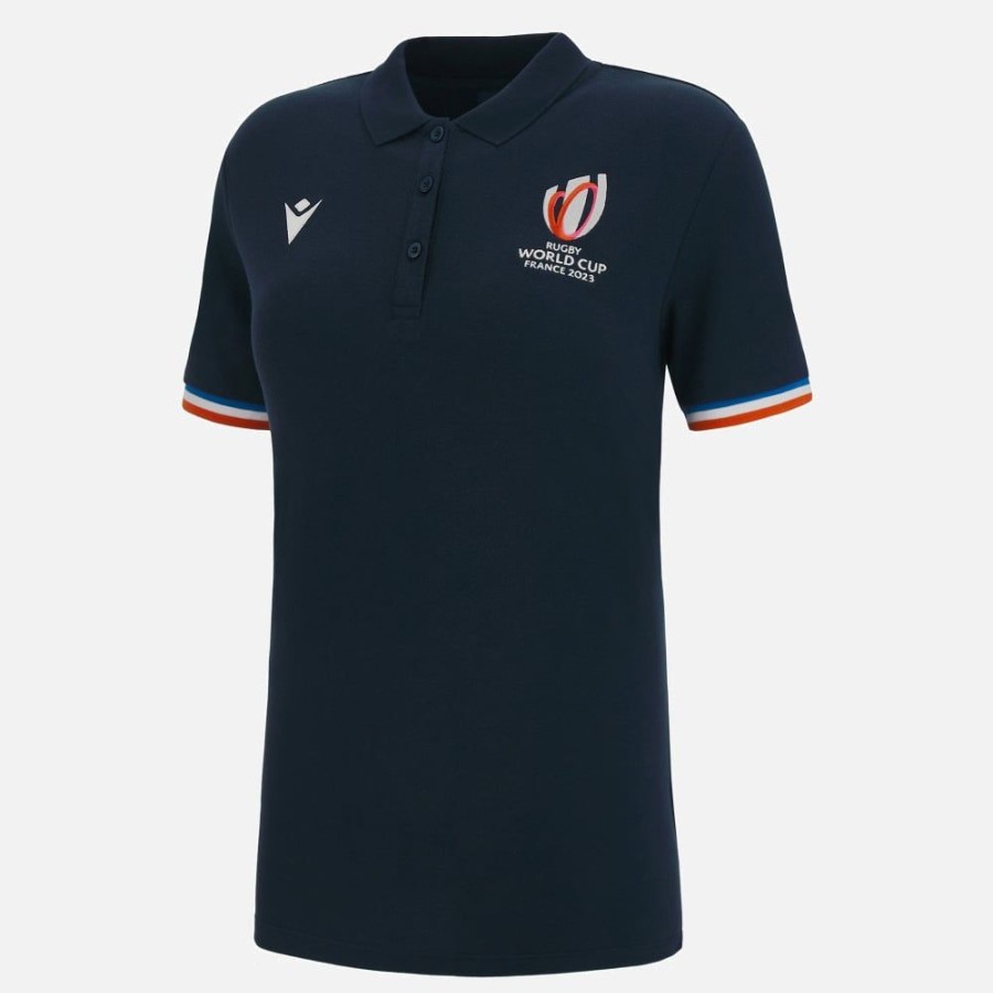 Tenues De Match Officielles Macron Rugby World Cup France 2023 | Polo Pique En Coton Pour Femme Rugby World Cup 2023