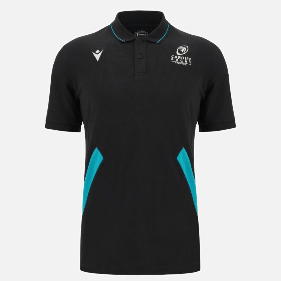 Tenues De Match Officielles Macron Cardiff Rugby | Polo De Voyage Adulte Cardiff Rugby 2023/24