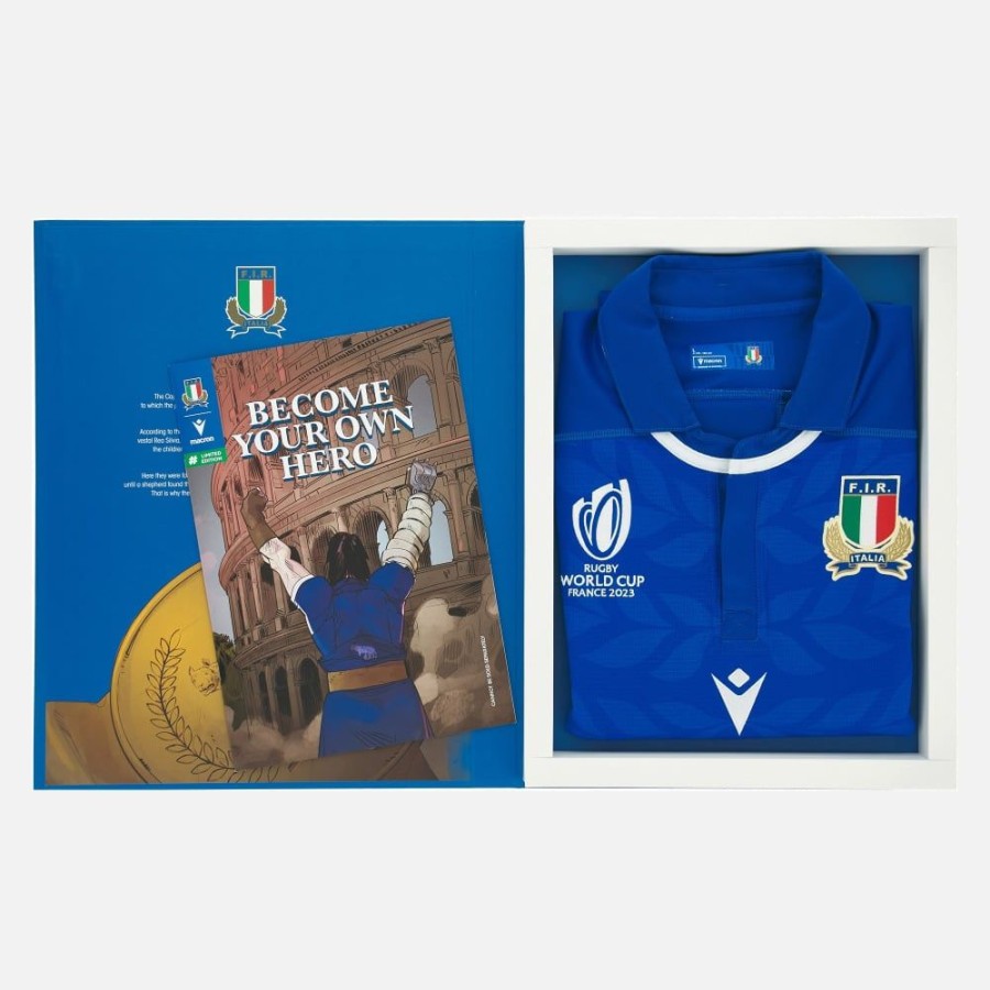 Tenues De Match Officielles Macron Federation Italienne De Rugby | Maillot De Match Domicile Authentic Adulte Rugby World Cup 2023 Italia Rugby