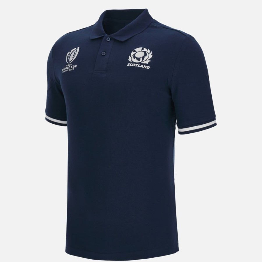 Tenues De Match Officielles Macron Ecosse Rugby | Polo Officiel En Polycotton Adulte Rugby World Cup 2023 Ecosse Rugby