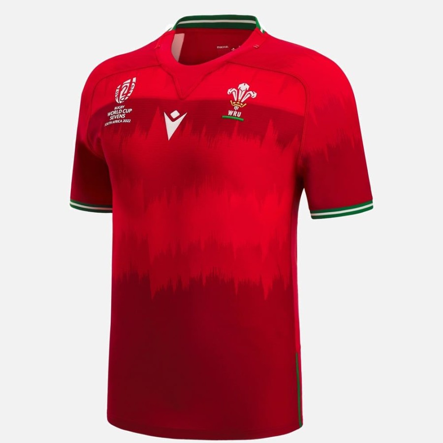 Tenues De Match Officielles Macron Rugby Du Pays De Galles | Maillot De Match Domicile Replique Adulte Galles Rugby 7S Rwc 2022