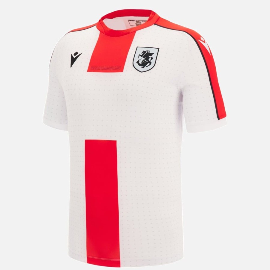 Tenues De Match Officielles Macron Federation Georgienne De Football | Maillot De Match Domicile Adulte Federation Georgienne De Football 2022/23 | Vetements De Sport Techniques Macron